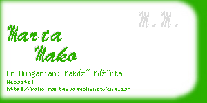 marta mako business card